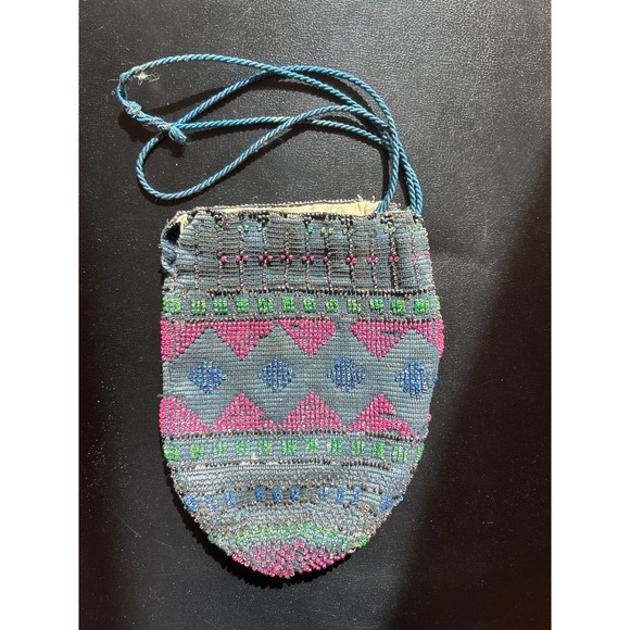 Antique Glass Beaded Purse Edwardian or 1920's - Picture 3 of 8